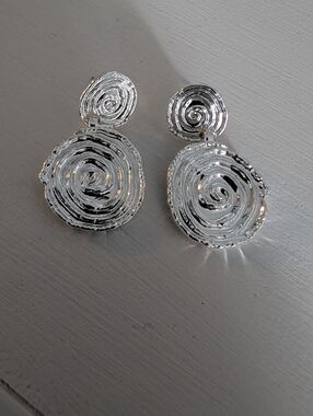 Pilgrim Silver Plated Spiral Drop Earrings - Women Jewelry